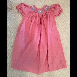 Tricia 4T red/white check smocked with elephants